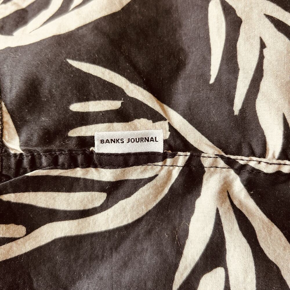 Banks Journal Men’s Black Grove Tropical Palm Print Button Up Casual Shirt Sz. S - Picture 9 of 13